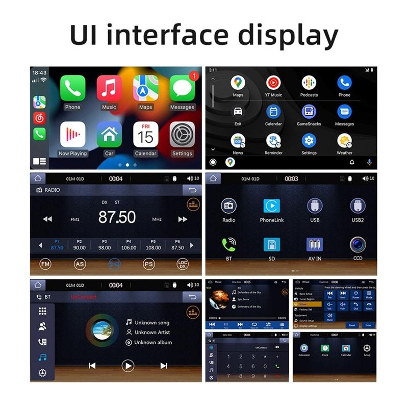 Car Radio 7Inch HD Touch Screen Autoradio Carplay Android Auto Bluetooth Stereo Multimedia Player FM Power Aux Input, Durable