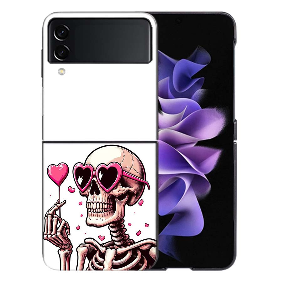 A Funny Skeleton Skull Coque For Samsung Z Flip7 6 Galaxy Case Shockproof Z Flip5 Z Flip3 4 5G Hard Cover Phone TPU PC Hard Fun