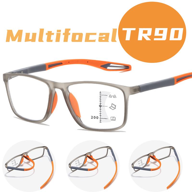 Multifocal Progressive Reading Glasses Men'S And Women'S Large Frame Multifocal Glasses High Definition Anti-Blue Light Glasses