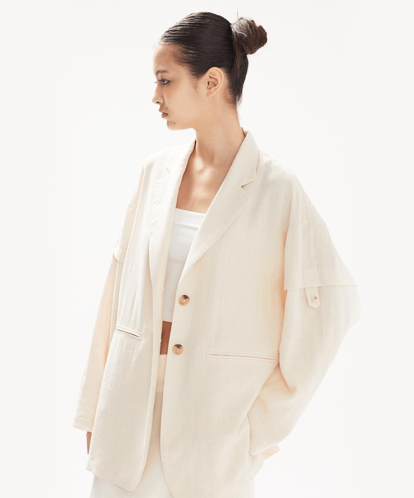 LEINJI Linen Two-Way Jacket (Beige)