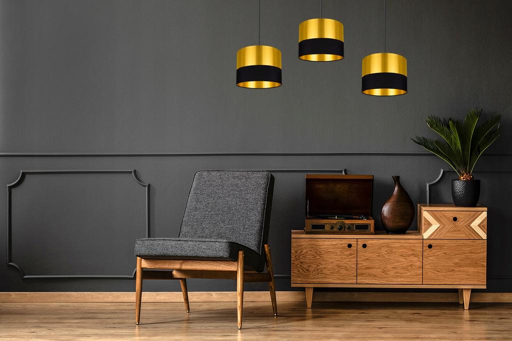 Moderne Deckenleuchte, Goldener Lampenschirm, LED