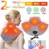 Electric Heating Shoulder Massager 3 Heat Settings Vibration USB Powered