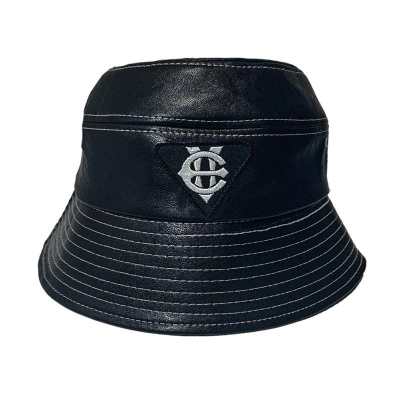 EIGHTVOLUME Ev T Patch Bucket Hat 2 (Black Leather)