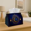 1pc Islamic Art Tissue Box Crescent Floral Print Durable Fabric for Kitchen Living Room, Bedroom, Car for Home& Party Decorations, Compact& Sturdy Des
