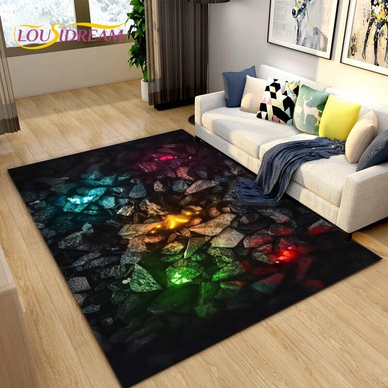 3D Color Cobblestone Stone Area Rug,Carpet Rug for Living Room BedRoom Decoration,Kitchen Doormat Bathroom Anti-slip Floor Mat