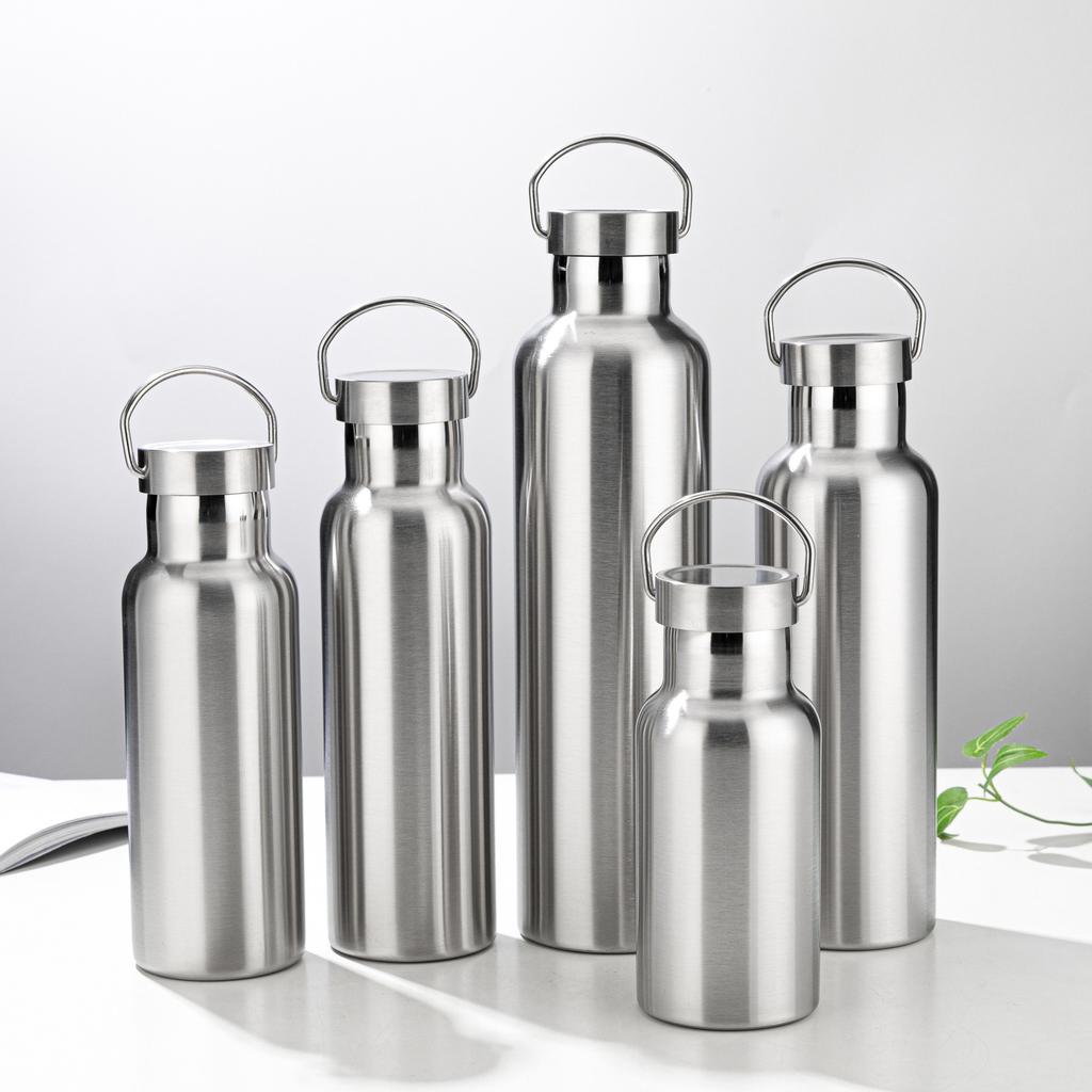 2025 Custom 350/500/600/750/1000ml Double Wall Stainless Steel Vacuum Flasks Thermos Water Bottle Easy to Carry Out