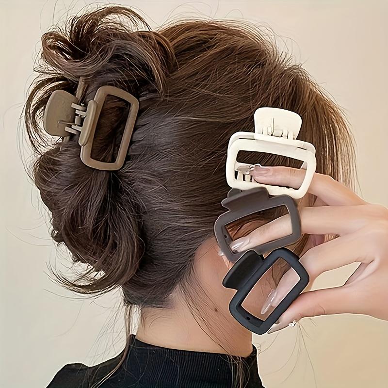 Elegant Matte Square Hair Clip Set - Multifunctional Fashion Shark Clips, Suitable for Women and S, Perfect for Ponytails and Updos