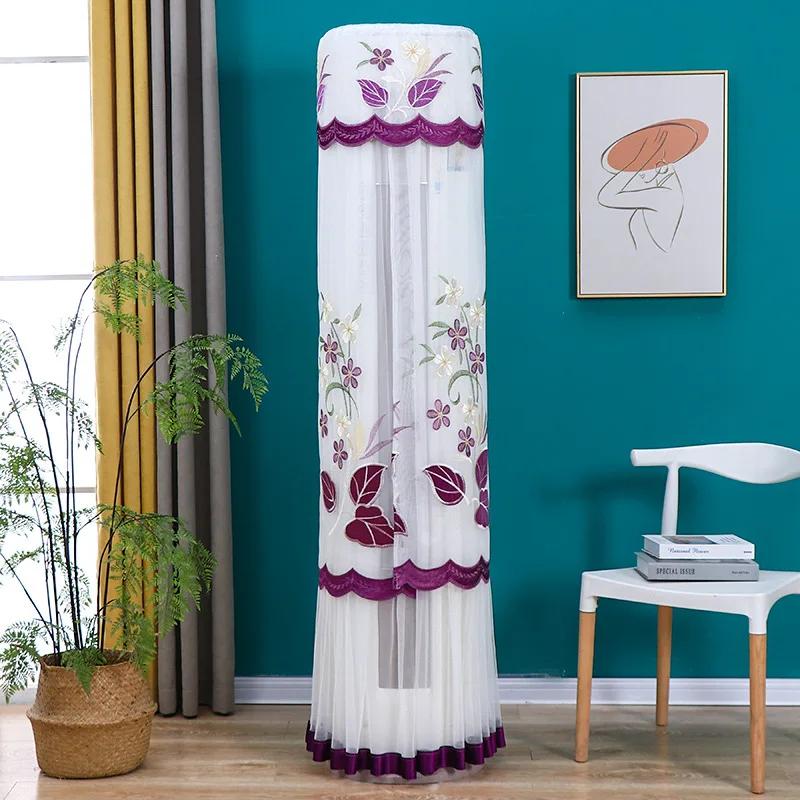 Polyester Romantische Bestickte Klimaanlagenabdeckung Zarte Klimaanlagen-Staubschutzhülle Rundlichkeit Sonnenschutz