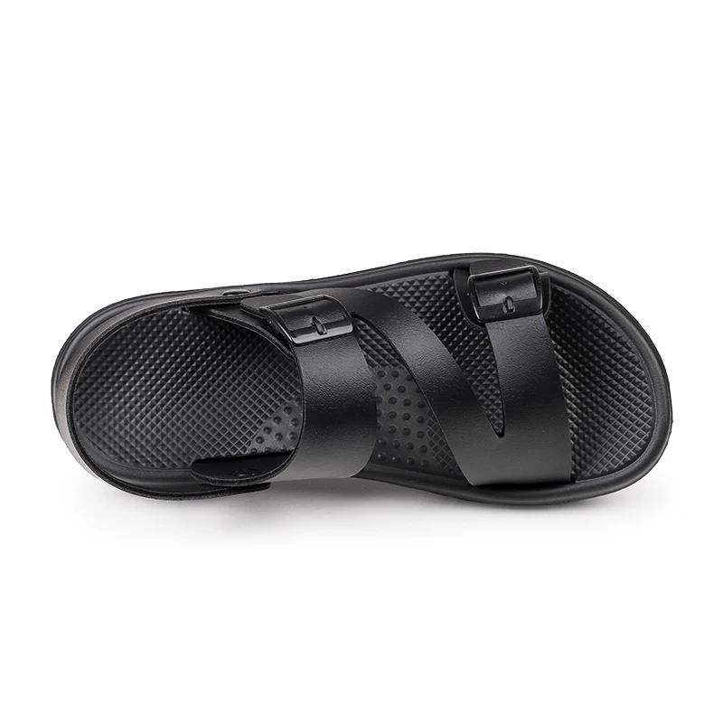 Summer Sandals for Men Outdoor Casual Sport Slippers PU Leather Non-slip Breathable Roman Shoes Beach Flip-Flop Shoes