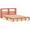 Massivholzbett ohne Matratze Wachsbraun 150 x 200 cm Kiefernholz