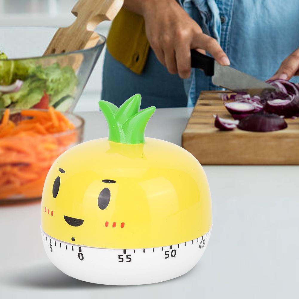 Cartoon Mechanical Manual Kitchen Cooking Timer Alarm Reminder Timepiece Countdown ToolYellow