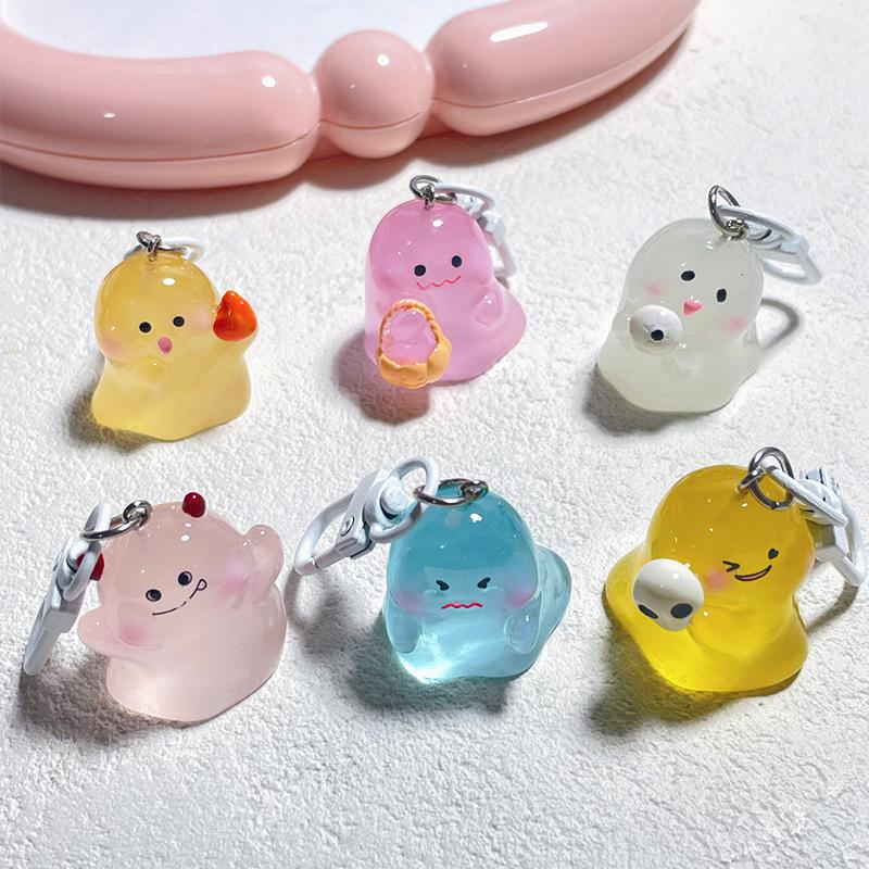 Halloween Leuchtender Schlüsselbund Cartoon Spooky Ghost Schlüsselring Anhänger Kreative Rucksack Dekoration Zubehör Paar Geschenke