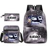 Large Capacity Schoolbag with Shoulder Strap; Student Three-piece Pencil Case Set