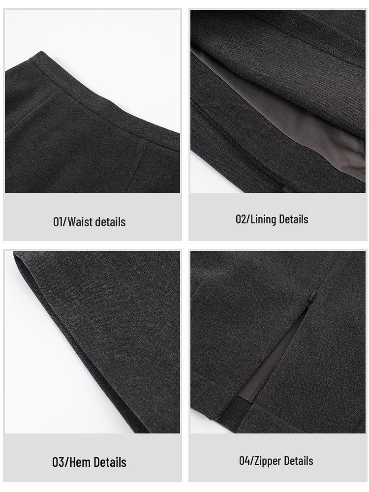 Autumn 2025 High-Waisted Woolen Half-Skirt for Women - Slimming, Hip-Hugging Design with Anti-Exposure Lining