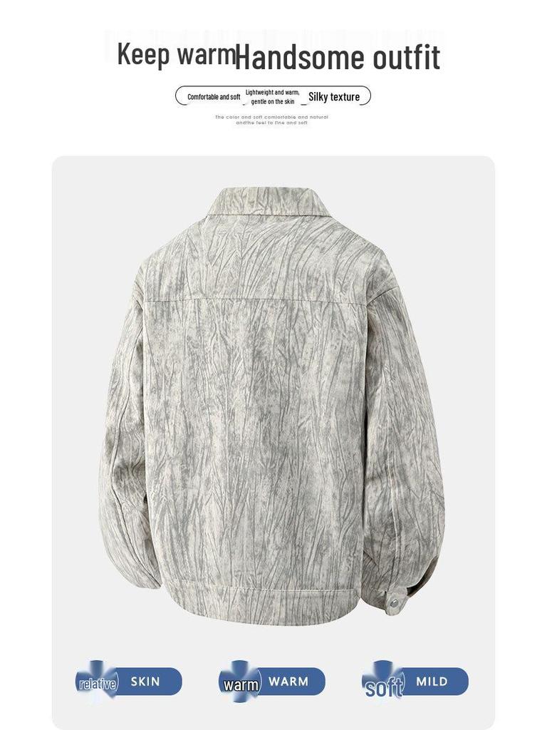 New Arrival Men's Plus Size Corduroy Jacket: XL Loose Fit, Trendy Lapel Shirt Style