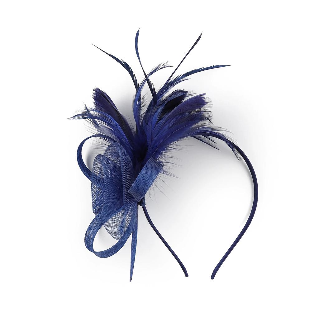 Fancy Hair Drop Fascinator Hat Hair Accessory with Feather Millinery Photography Headpiece Party Performance Headware