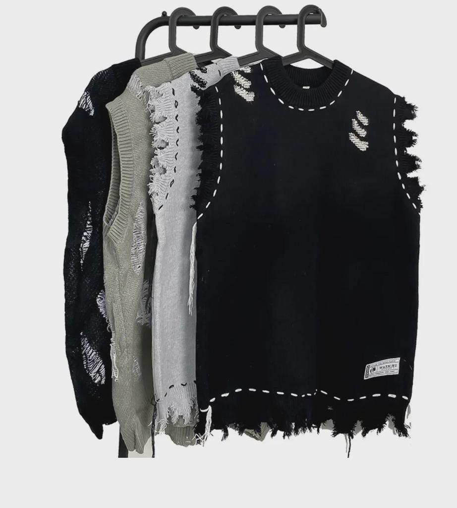 Men's Knitted Sleeveless Sweater Vest - 2023 Autumn/Winter Round Neck Slim Waistcoat