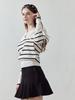 LORDLOAR Signature Striped Collar Long Sleeve Knit Cream