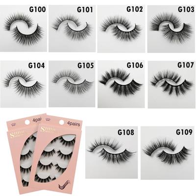 Natrual 3D Mink False Eyelashes 4 Pairs Make Up Full Strip Lashes 3D Mink Lashes Fluffy Faux Cils Soft Maquiagem