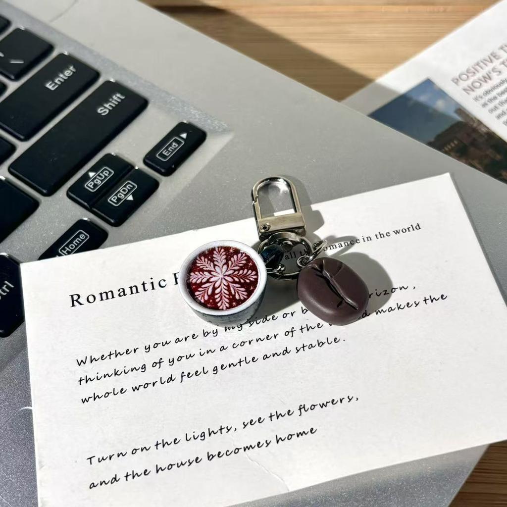 Minimalist Creative Coffee Cup Charming Coffee Bean Bag Charm Car Accessory Bag Charm