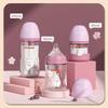 Wide Mouth Newborn Glass Bottle Rabbit Pattern Baby Milk Bottle  Transparent
