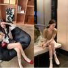 Sheepskin Version Round Head Ballet Style Bow Flats Soft Shallow Mouth Single Shoes Women's Leather Ladyshoes