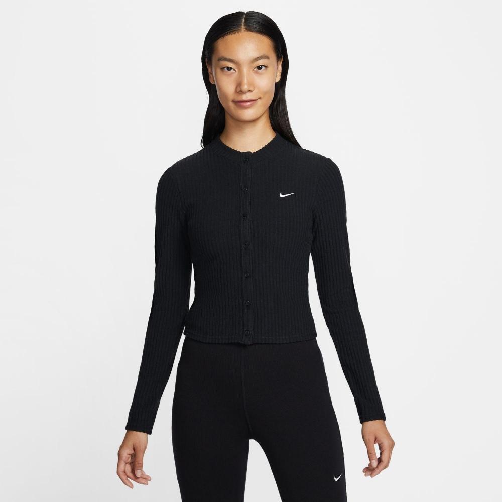 Nike W Chillknt Rib Cardi If0235 010black Sail XS