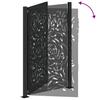 Black Garden Gate 105X155 Cm Steel Flame Pattern