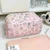 Pencil Bag Capybara Pink Transparent Large Capacity Cute Stylish Storage Pouch Student Portable Stationery Organizer