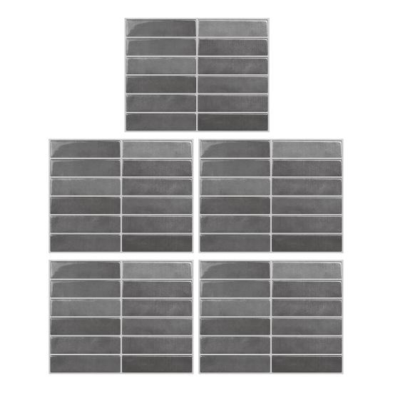 5 ks 3D obkladových samolepek na zeď Vodotěsné Samolepicí Nástěnné nálepky Odolné proti oleji Odlep a nalep samolepky na zeď pro kuchyň, koupelnu, obývací pokoj