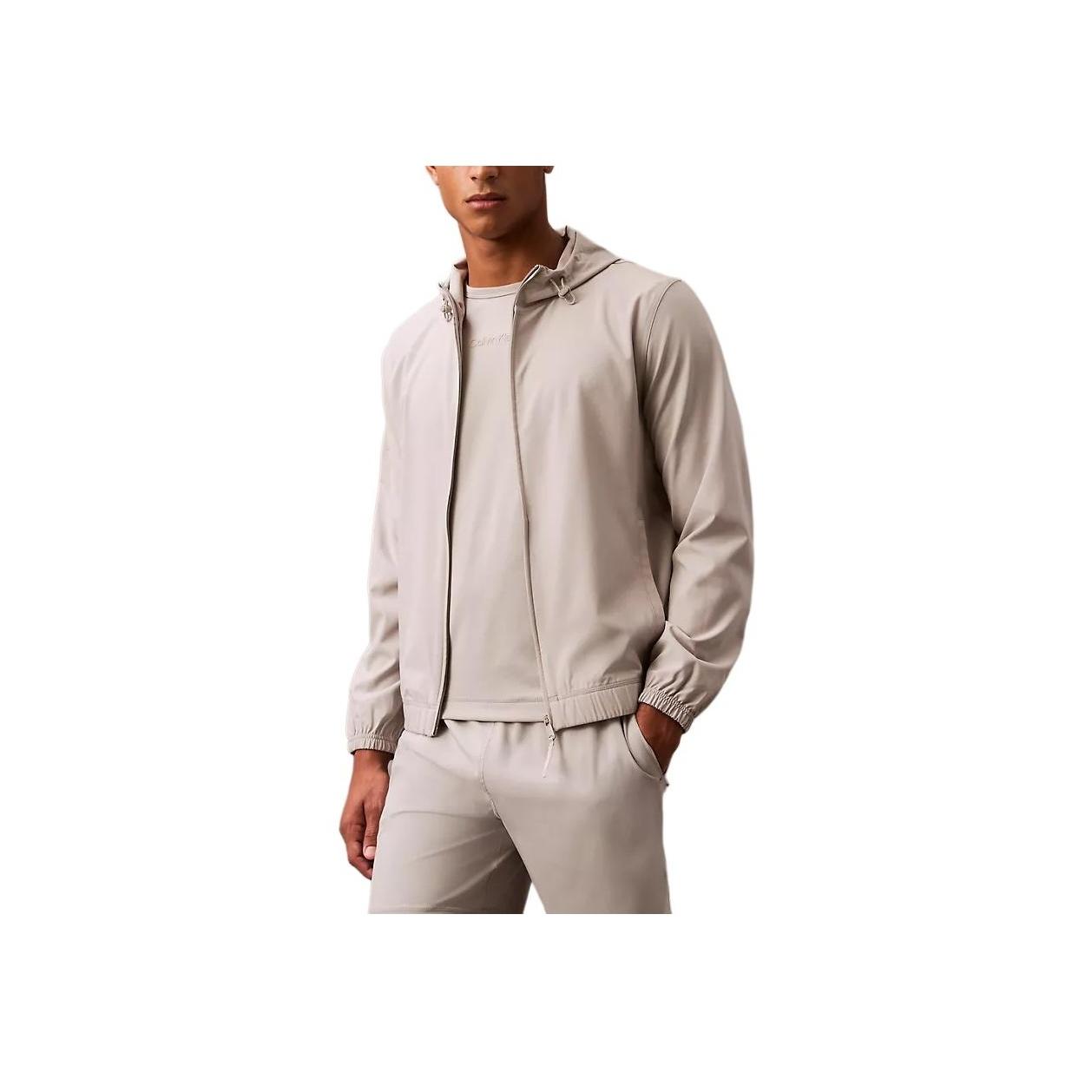 

Calvin Klein Minimalist Comfortable Versatile Casual Hooded Zip Jacket Men jackets White 403F525-020