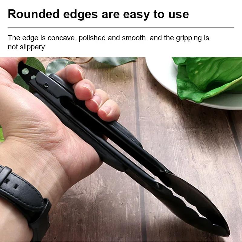 Silicone BBQ Grilling Tong Salad Bread Serving Tong Non-Stick Kitchen Barbecue Grilling Cooking Tong NLock Food Clip 9/12/14Inch