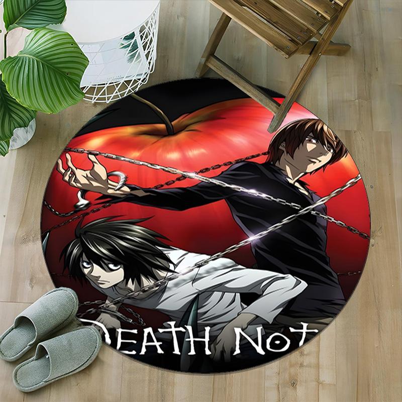1pc D-Death Note  Carpet, Round Rug, Comfortable, Suitable for Entryways, Living Rooms, Office, And Bedrooms, Christmas Decoration