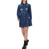 Evisu Laser Print Gradient Denim Long Sleeve Dress Women Dress Denim-Blue 2EAHTW1DR223FFDN