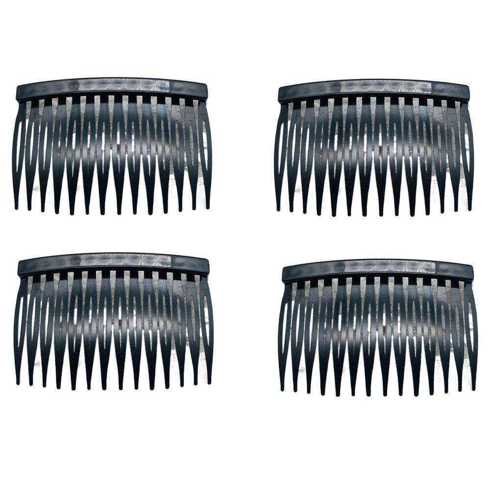 

4 pcs Black Clear Hair Slides 7 Cm Slide Combs Brand New Hair Combs Women