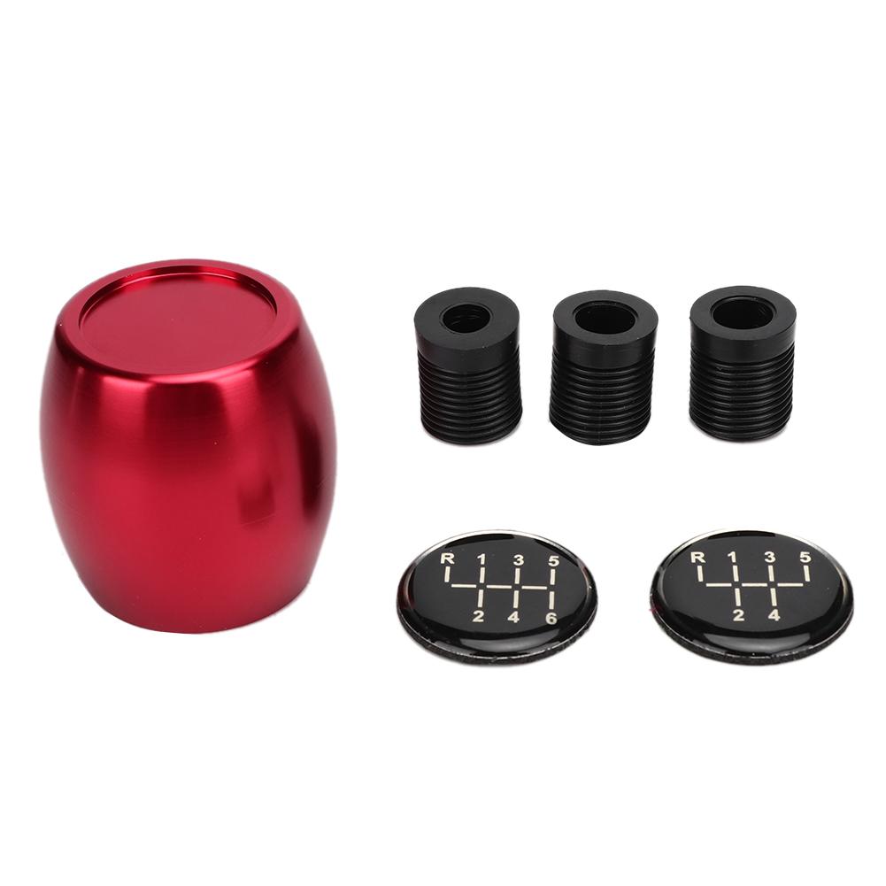 5 6 Speed Aluminum Alloy Red Gear Shift Knob Head Manual Transmission Lever Cover