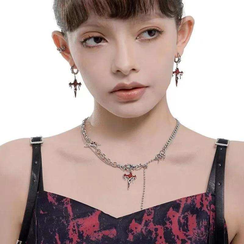 Cross Gothic Punk Earrings: Women's Hip Hop Fashion Hooks & Pendants - Halloween Jewelry, Hot Selling.