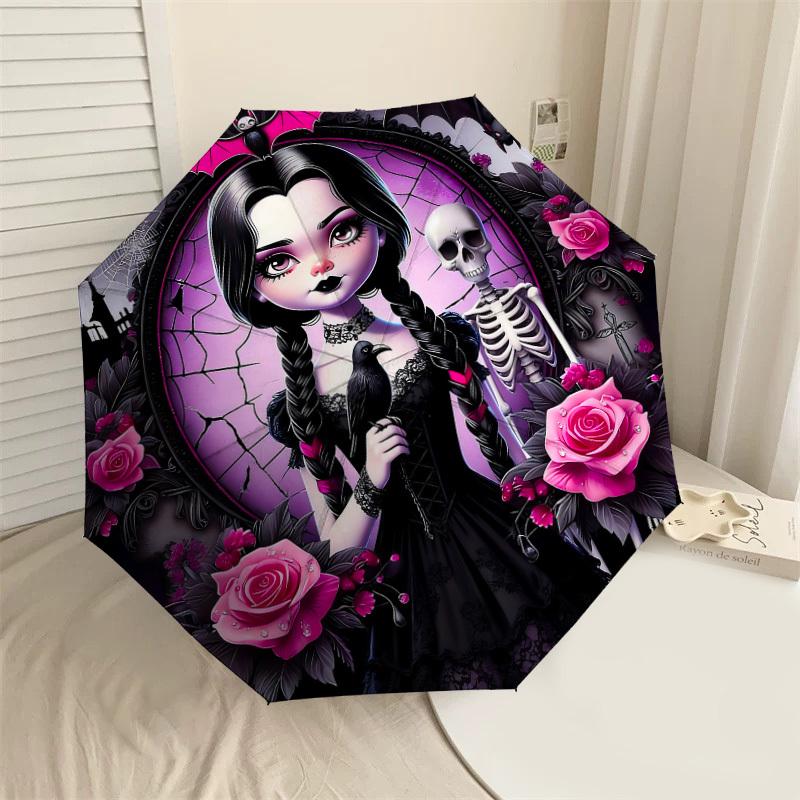 1PC gothic roses Umbrella-8-Rib Reinforced, Automatic Open, Lightweight & Durable, Cute Fashion Accessory for Outdoor-K1281