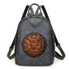 Women's Vintage Embossed PU Leather Backpack, Convertible 3-Way Casual Daypack, Lightweight Commuter Travel Backpack Purse
