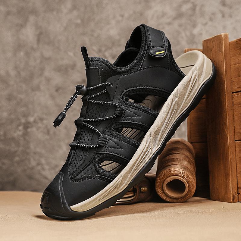 Summer Men's Beach Sandals Handmade Breathable Casual Shoes