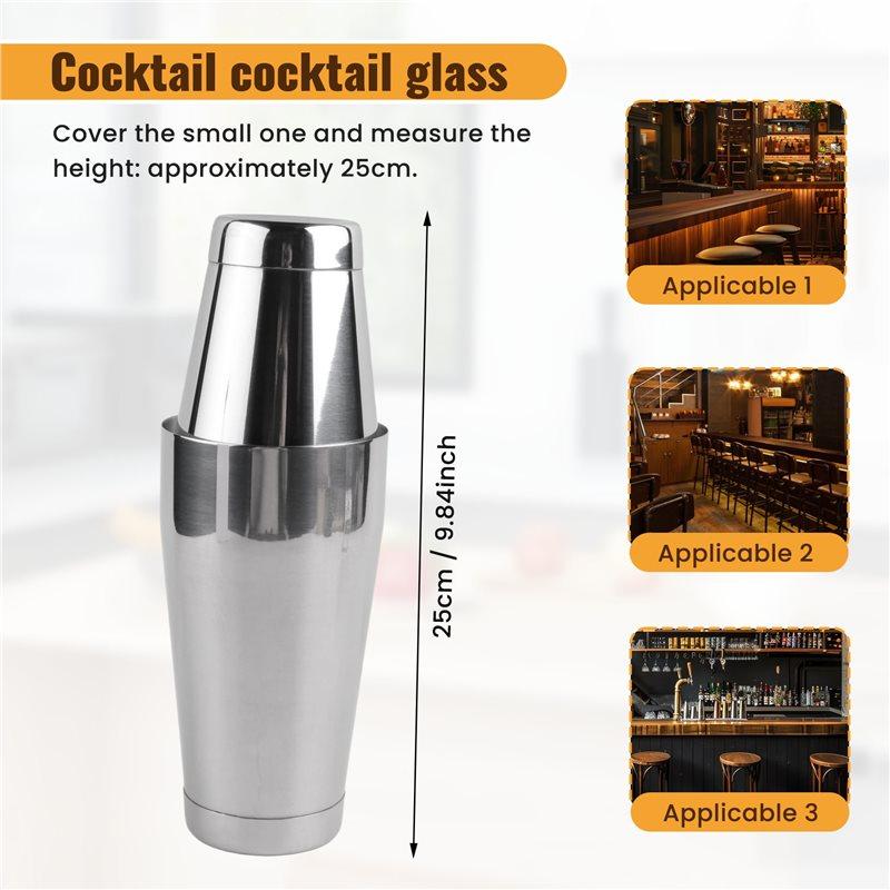 ABUL-Premium Cocktailshaker-Set-Teiliges Pro Boston Shaker Set. Unbeschwerter Martini-Cocktail-Shaker aus Edelstahl 304