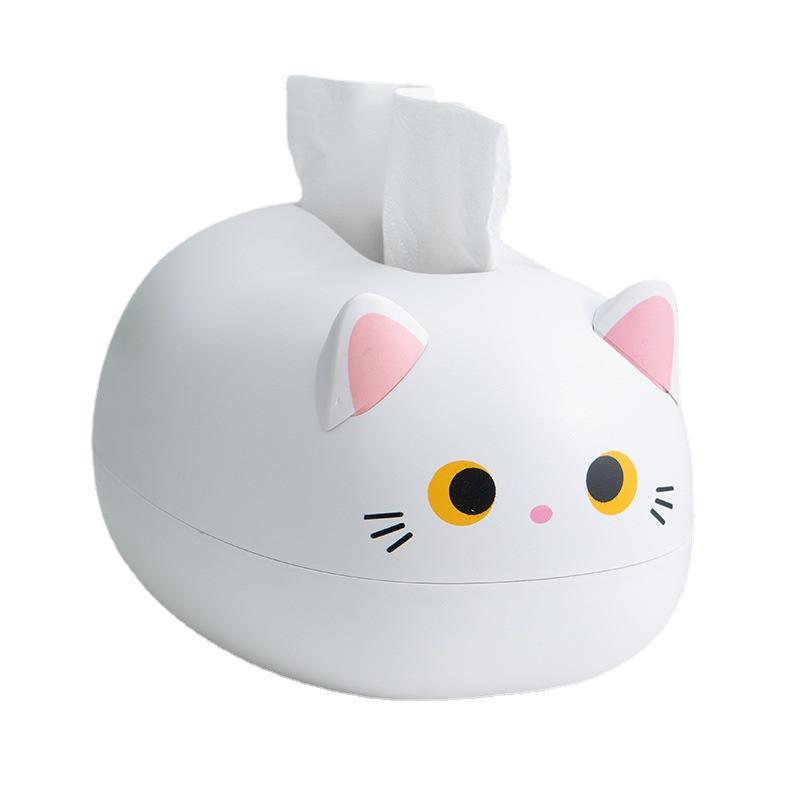 1pc Adorable Cat Tissue Box Kitchen Paper Storage Container Cartoon Toilet Paper Holder