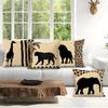 Afrikanische Graslandtier-Silhouette Kissen Kissenbezug Polyester Kissenbezug Dekokissen für Sofa Heimdekoration Kissenbezug