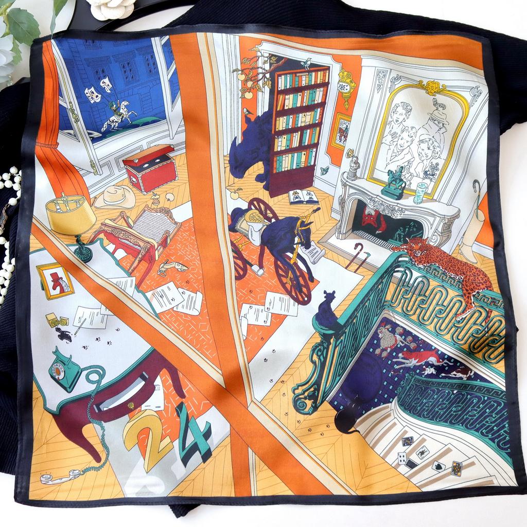 Neuer 100% Naturseide Schal Halstuch Foulard Damen Bandana Schals Frauen Hijab Schal Wickeltuch Quadratisches Kopftuch