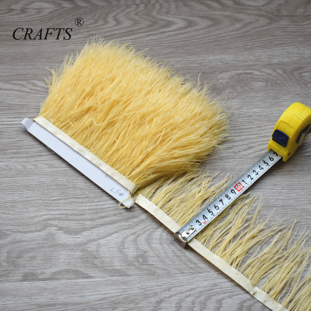 Feather2023 hot! Fluffy and beautiful 5-10M long ostrich hair feather trim cloth sideband 8-10cm wide / DIY sewing clothing accessories