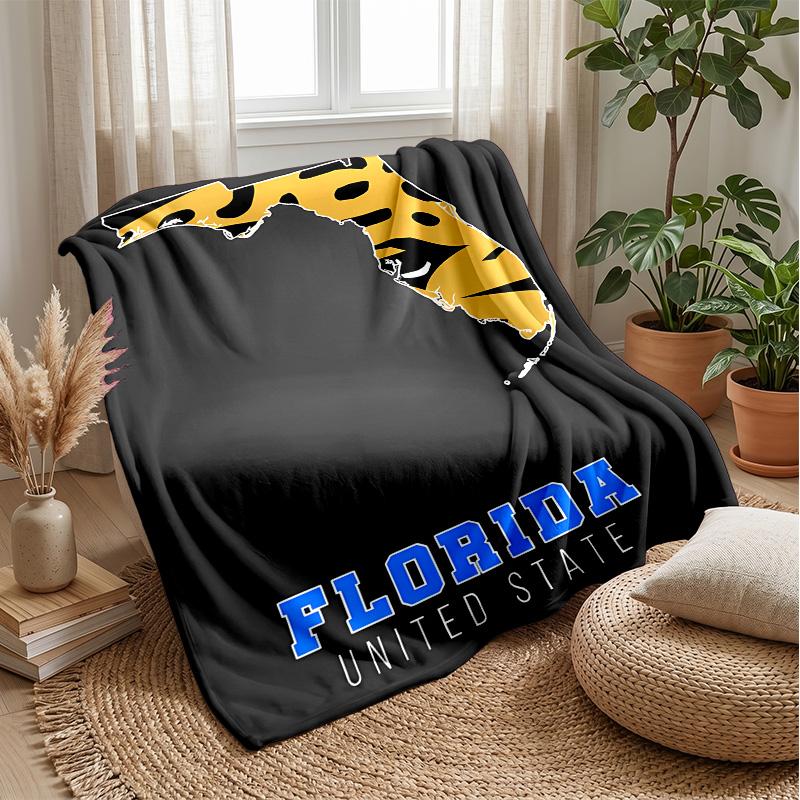 Florida Theme blanket Soft Flannel Blanket Plush Throw Blanket Cozy Sofa Bed Blanket for Home Decor