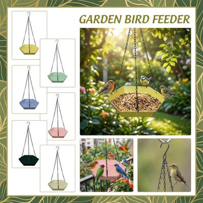 Hanging Hexagonal Bird Feeder & Bird Bath – 2-in-1 Outdoor Wild Bird Feeder For Garden & Yard