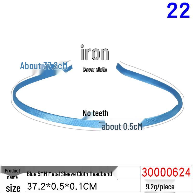 Children's 5mm Rainbow Fabric-Covered Metal Headband for DIY Jewelry