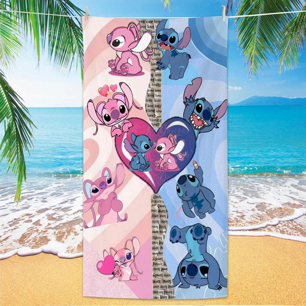 American Cartoon Figure Print Thick Microfiber Beach Towel Quick Dry Bath Blanket For Kids