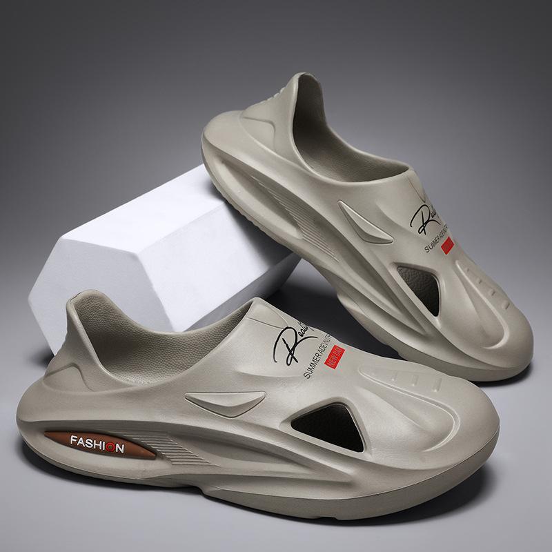 

Hole shoes men s foot cover premium sandals indoor home wear eva shit beach shoes Beaches 45 сірий колір